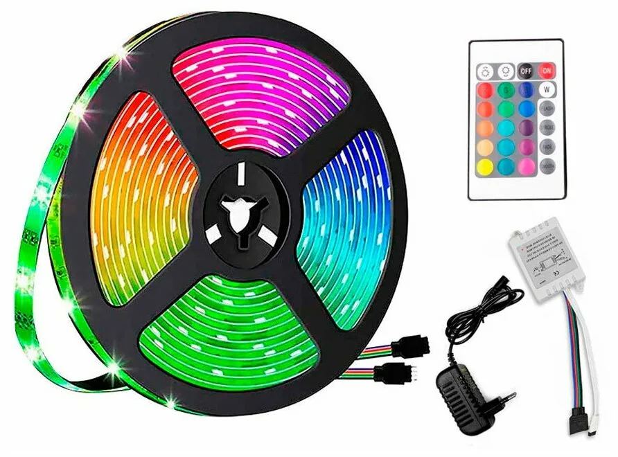 LED chiroq lenta 5m (RGB + pult)