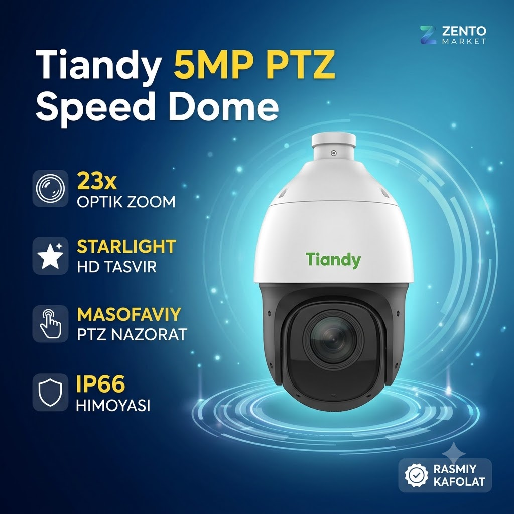 Tiandy TC-H354S — 5MP PTZ (Speed Dome, Starlight)