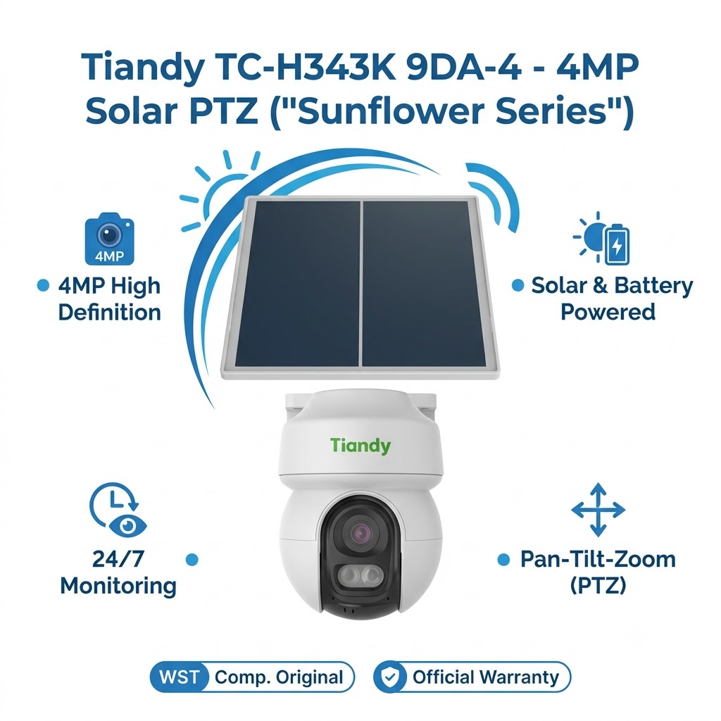 Tiandy TC-H343K 9DA-4 — 4MP Quyosh panelli PT ("Sunflower Series")