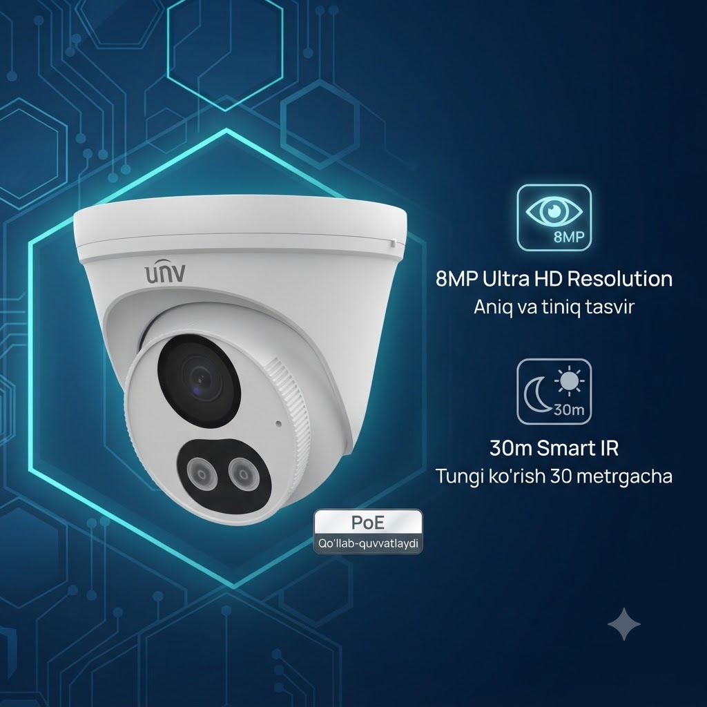 Uniview IPC3618LB-ADF28K-DL — 8MP eyeball/turret