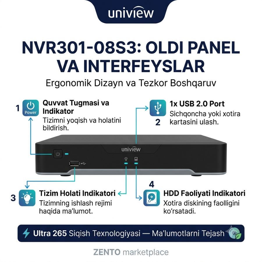 Uniview NVR301-08S3 — NVR videoregistrator