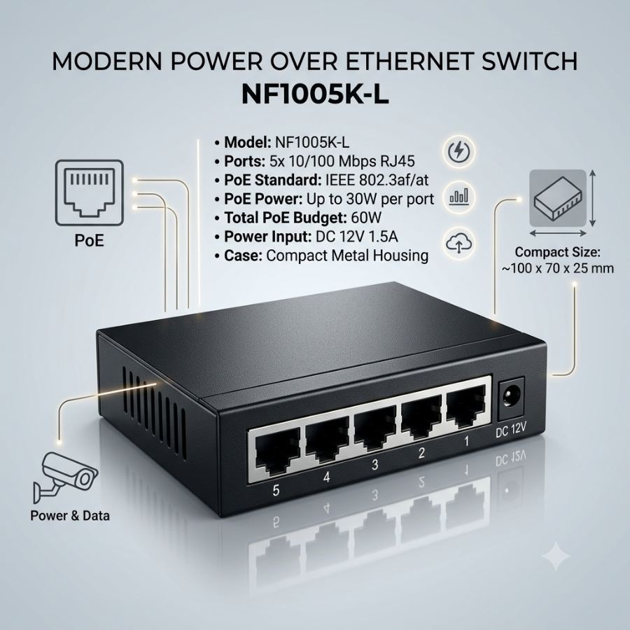 Poe Switch NF1005K-L — Uskuna