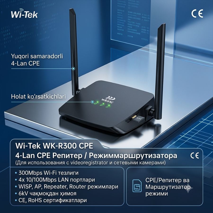 Wi-Tek Wi-Tek WK-R300 CPE репитер 4Lan — Uskuna