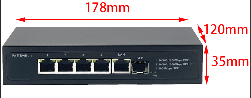 Poe Switch NF1005K-2S — Uskuna